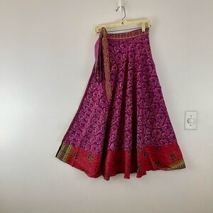 Reversible Upcycled Magic Sari Wrap Maxi Skirts